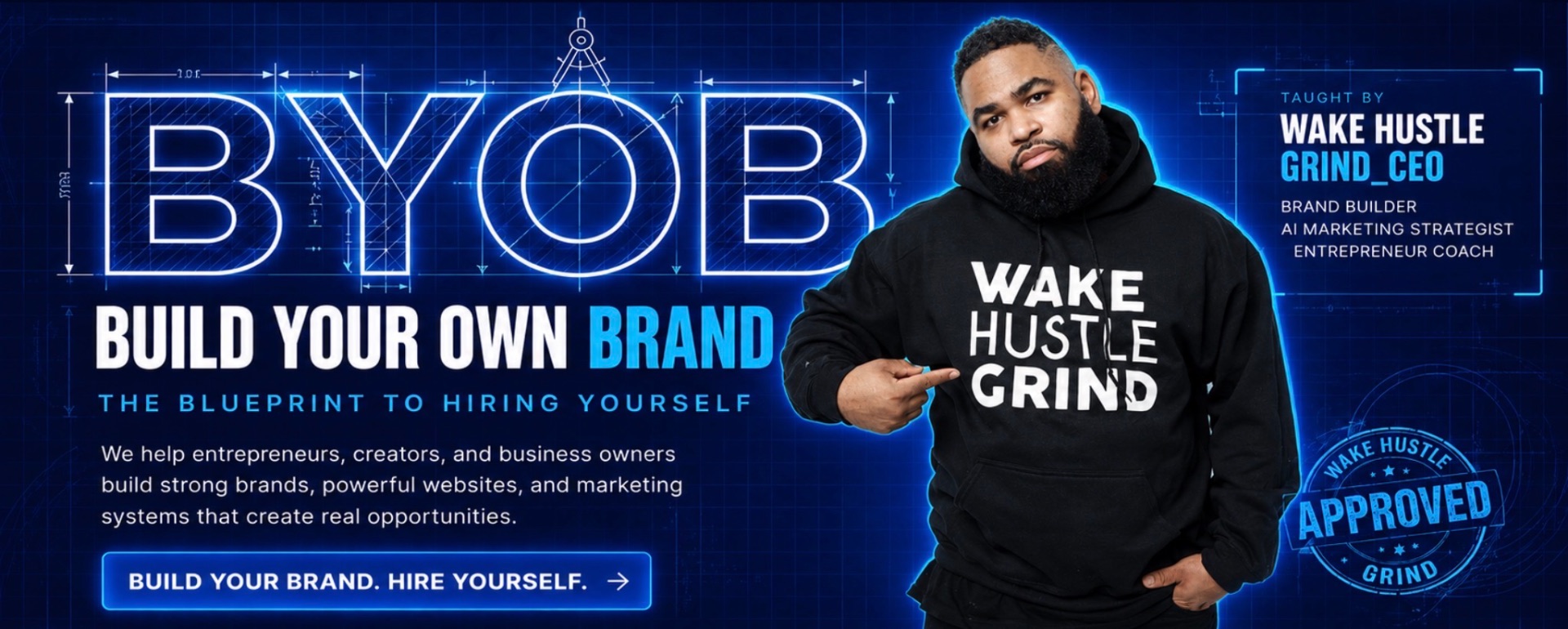 BYOB Build Your Own Brand blueprint banner — the blueprint to hiring yourself