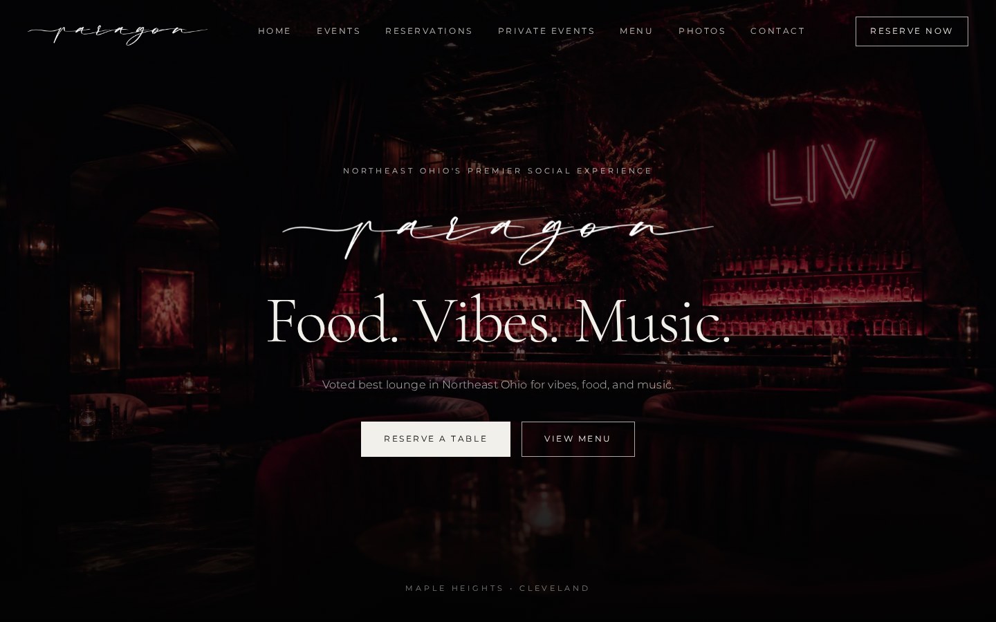 The Paragon Social — Web Design