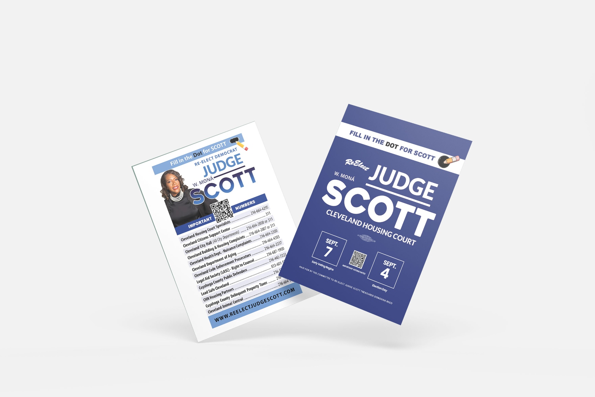 Re-Elect Judge Scott Flyer — Print Design